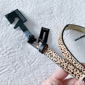 Express Cheetah Print Calf Hair Belt